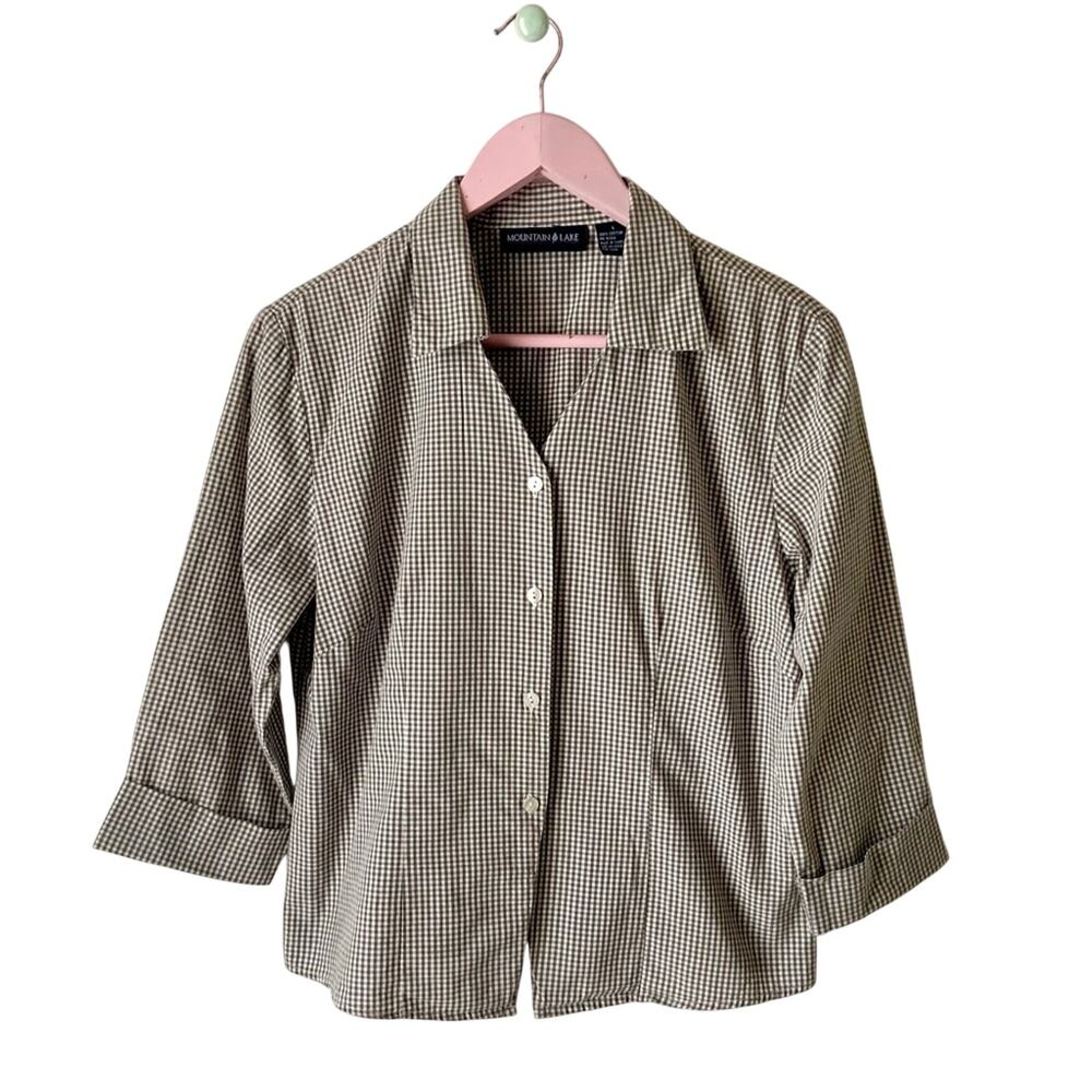 Vintage Mountain Lake Gingham Shirt